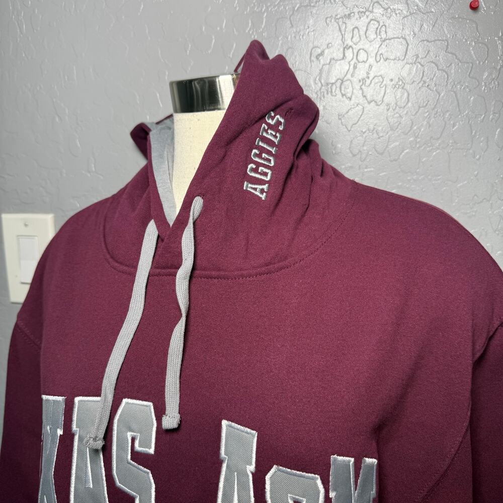 Colosseum Texas A&M Aggies Arch Logo Hoodie Mens 1XT Maroon Fleece Sweatshirt - Picture 2 of 7